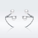 925 Sterling Silver Oxidized Earrings with Shell Pearl for Women-2