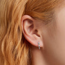 925 Sterling Silver Earrings with Pavé Setting CZ and Platinum Plating for Women-9