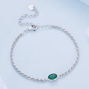 925 Sterling Silver Bracelet with CZ Pendants 150mm + 60mm Adjustable Size-4