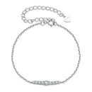 925 Sterling Silver Moissanite Bracelet for Women, Plated White Gold, 15+6cm-1