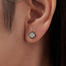925 Sterling Silver Earrings with Pavé Set CZ & White Gold Plating, 0.75cm for Women-5