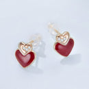 925 Sterling Silver Earrings with Enamel Finish and Pavé Setting in Rose Gold-5