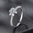 925 Sterling Silver Pavé Moissanite Ring with CZ - Size 6-2
