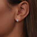 925 Sterling Silver Earrings with White Gold Plating, 1.1x0.7 cm, for Women-6