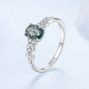 925 Sterling Silver Agate and CZ Pendant Ring Size 6 for Women-4
