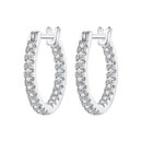 925 Sterling Silver Earrings with Pave Setting CZ in White Gold for Women-1