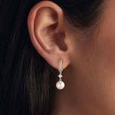 925 Sterling Silver Moissanite and Synthetic Pearl Earrings for Women-5