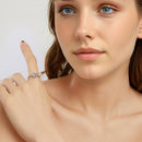 925 Sterling Silver Turtle Ring with Quality Shell Pearl & CZ - Size: nan-6