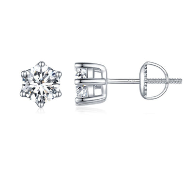 925 Sterling Silver Pavé Set CZ Earrings for Women - 0.5x0.5 cm - 0