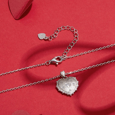 925 Sterling Silver White Gold Plated Necklace with CZ Pendant for Women - 0