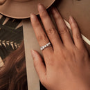 925 Sterling Silver White Gold Plated Freshwater Pearl Ring Size 6 for Women-7