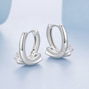 925 Sterling Silver Earrings with White Gold Plating and CZ-3