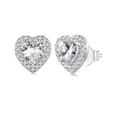 925 Sterling Silver Pavé Setting CZ Earrings - 0
