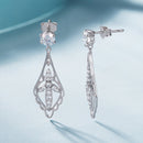 925 Sterling Silver 0.50 Carat Moissanite Earrings with White Gold Plating for Women-4