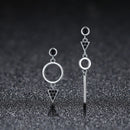 925 Sterling Silver Oxidized Pavé Setting CZ Earrings-2