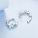 925 Sterling Silver Earrings with Nano Opal, Shell Pearl and Glass, 1.4cm for Women-5