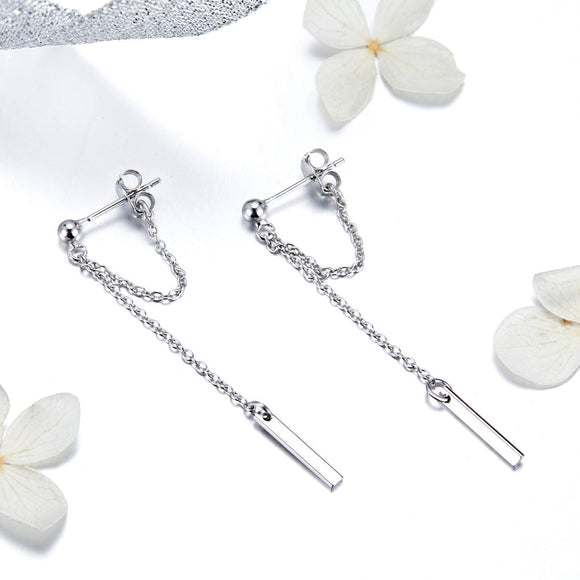 S925 Sterling Silver Plated Platinum Earrings for Women