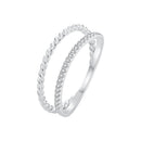 925 Sterling Silver Ring 6.0 Size with Pavé Setting CZ-1