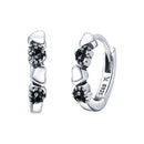 925 Sterling Silver Earrings with Pavé Setting CZ, 1.1*0.3cm-3