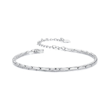 925 Sterling Silver + White Gold Plated Bracelet - 0
