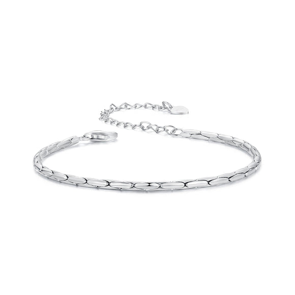 925 Sterling Silver + White Gold Plated Bracelet