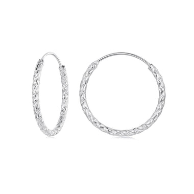 925 Sterling Silver Earrings Hoops 2.5 cm for Women - 0