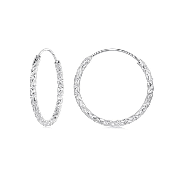 925 Sterling Silver Earrings Hoops 2.5 cm for Women