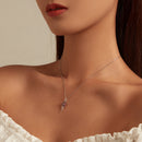 925 Sterling Silver Adjustable Necklace with Pavé Setting CZ & Pendant for Women-8
