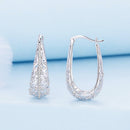 925 Sterling Silver Earrings with Pavé Set CZ, 2.5cm x 0.8cm, for Women-3