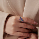 925 Sterling Silver Enamel Adjustable Ring for Women-7