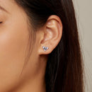 925 Sterling Silver Enamel CZ Earrings 8mm x 10mm for women-7