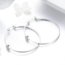 925 Sterling Silver Earrings with CZ, Size 3.8*0.6cm, Women's Jewelry-2