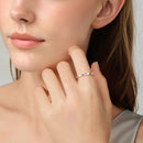 925 Sterling Silver Pavé Set CZ Ring Size 6.0-4