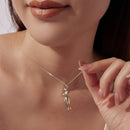 925 Sterling Silver Plated White Gold & Gold Necklace 40+5cm for Women-8