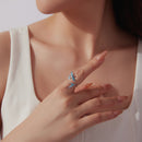 925 Sterling Silver White Enamel Pavé Set CZ Ring for Women-6