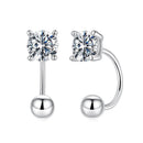 925 Sterling Silver Moissanite 0.1ct Earrings 1.3cm for Women-2