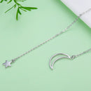 925 Sterling Silver Necklace 47cm with Moon Pendant for Women-4