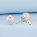 925 Sterling Silver Earrings with CZ and Synthetic Pearl for Women-3