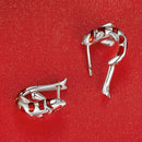 925 Sterling Silver Enamel and CZ Earrings with Platinum Plating for Women-6