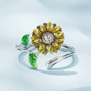 925 Sterling Silver Enamel Pavé Setting CZ Oxidized Silver Ring-3