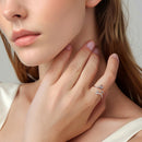 925 Sterling Silver Plated White Gold 0.7cm Flower Ring-5