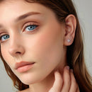 925 Sterling Silver Earrings with Pavé CZ Setting-7