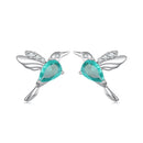 925 Sterling Silver Transparent Glass Earrings with CZ for Women-4