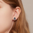 925 Sterling Silver Oxidized Enamel Plum Blossom Earrings for Women - 1.2 x 1.0 cm-6