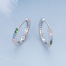 925 Sterling Silver Stud Earrings with CZ in Pavé Setting-3