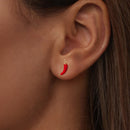 925 Sterling Silver Gold Plated Enamel Earrings for Women-5