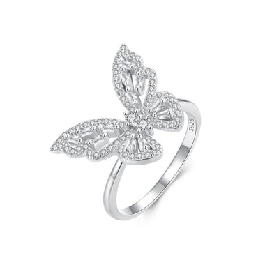 925 Sterling Silver White Gold Plated 1.9mm CZ Pavé Setting Ring Size 7 for Women - 0