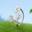 925 Sterling Silver Women's Ring with Pavé Set CZ and White Gold Plating - Style E-2