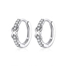 925 Sterling Silver Plated Platinum CZ Pavé Earrings for Women-3