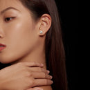 925 Sterling Silver & Moissanite 0.7cm Earrings Style L for Women-7